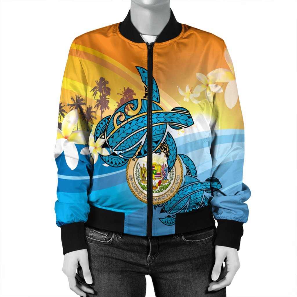 Hawaii Turtle Sea Cost Of Arm Bomber Jacket - AH - Polynesian Pride
