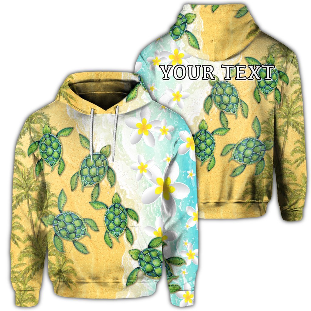 Custom Hawaii Turtle Sea Hibiscus Coconut Tree Hoodie Unisex Art - Polynesian Pride