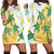 Hawaii Turtle Sea Hibiscus Coconut Tree Hoodie Dress - AH Black - Polynesian Pride