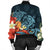 Hawaii Turtle Shark Manta Ray Hibiscus Plumeria Bomber Jacket - AH - Polynesian Pride