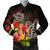 Hawaii Turtle Tree Hibiscus Bomber Jacket - AH Black Unisex - Polynesian Pride