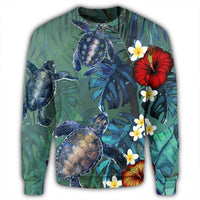Hawaii Turtle Tropical Art Sweatshirt - Hela Style - AH - Polynesian Pride