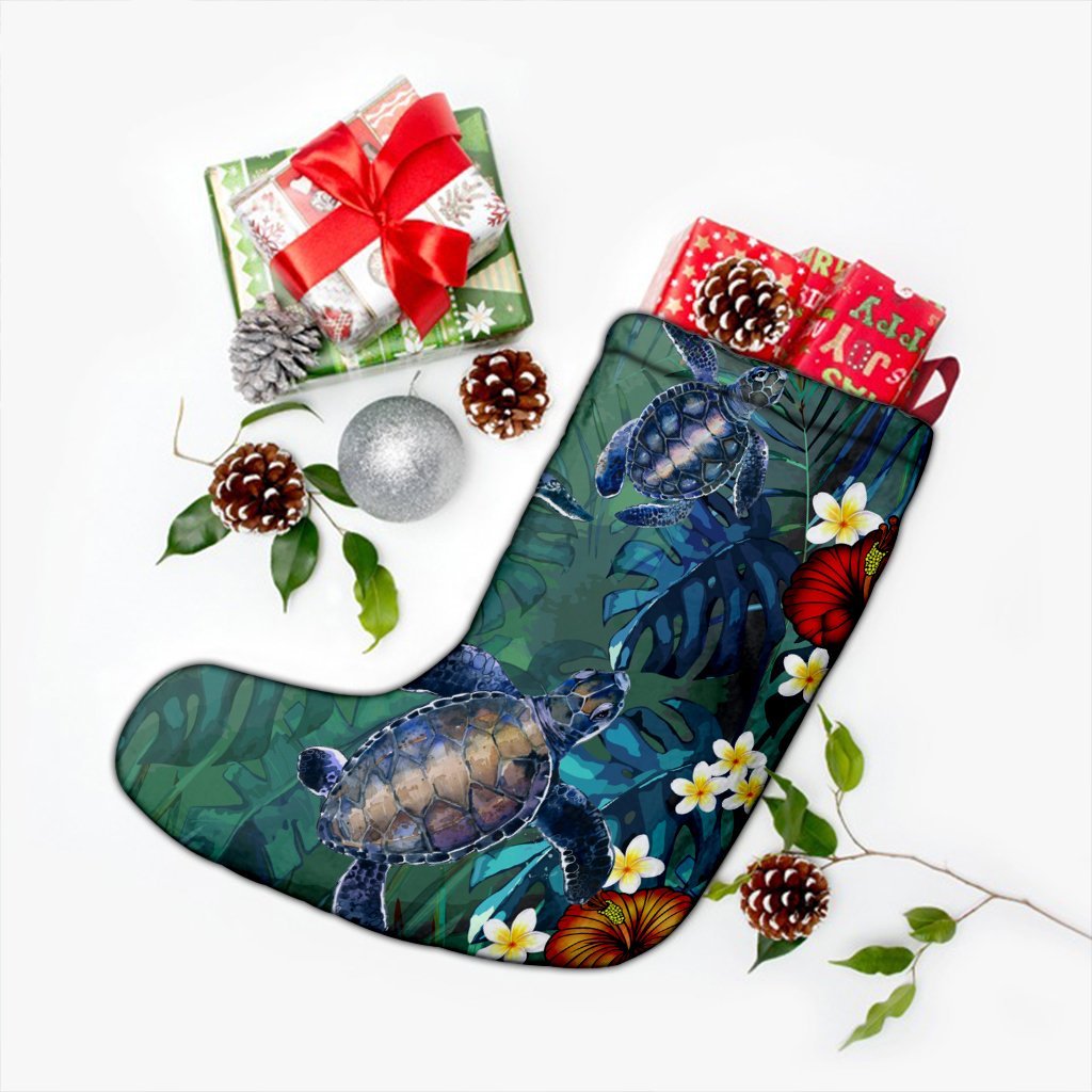Hawaii Turtle Tropical Art Christmas Stocking - Hela Style - AH - Polynesian Pride