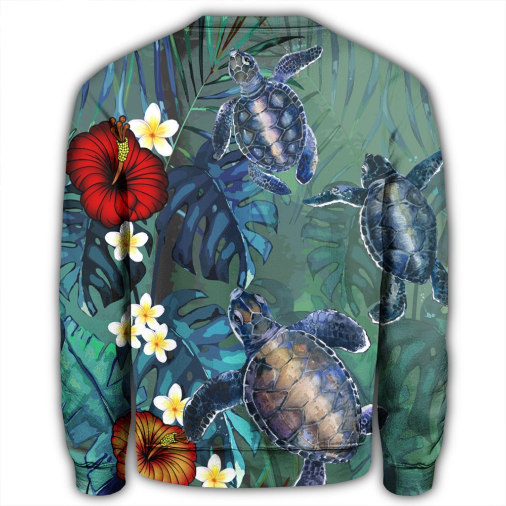 Hawaii Turtle Tropical Art Sweatshirt - Hela Style - AH - Polynesian Pride