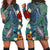 Hawaii Turtle Tropical Art Hoodie Dress - Hela Style - AH Black - Polynesian Pride