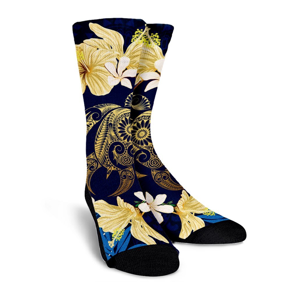 Hawaii Turtle Tropical Crew Socks - Taha Style - AH - Polynesian Pride
