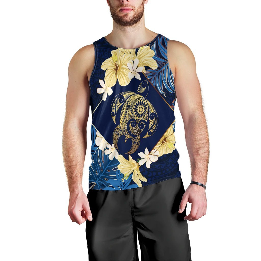 Hawaii Turtle Tropical Tank Top - Taha Style - AH Black - Polynesian Pride