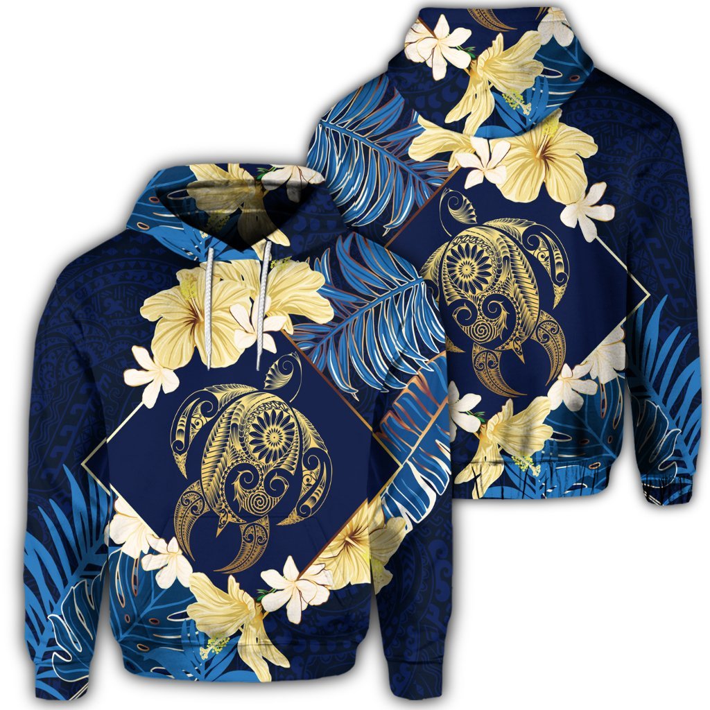 Hawaiian Turtle Tropical Hoodie Taha Style Unisex Art - Polynesian Pride