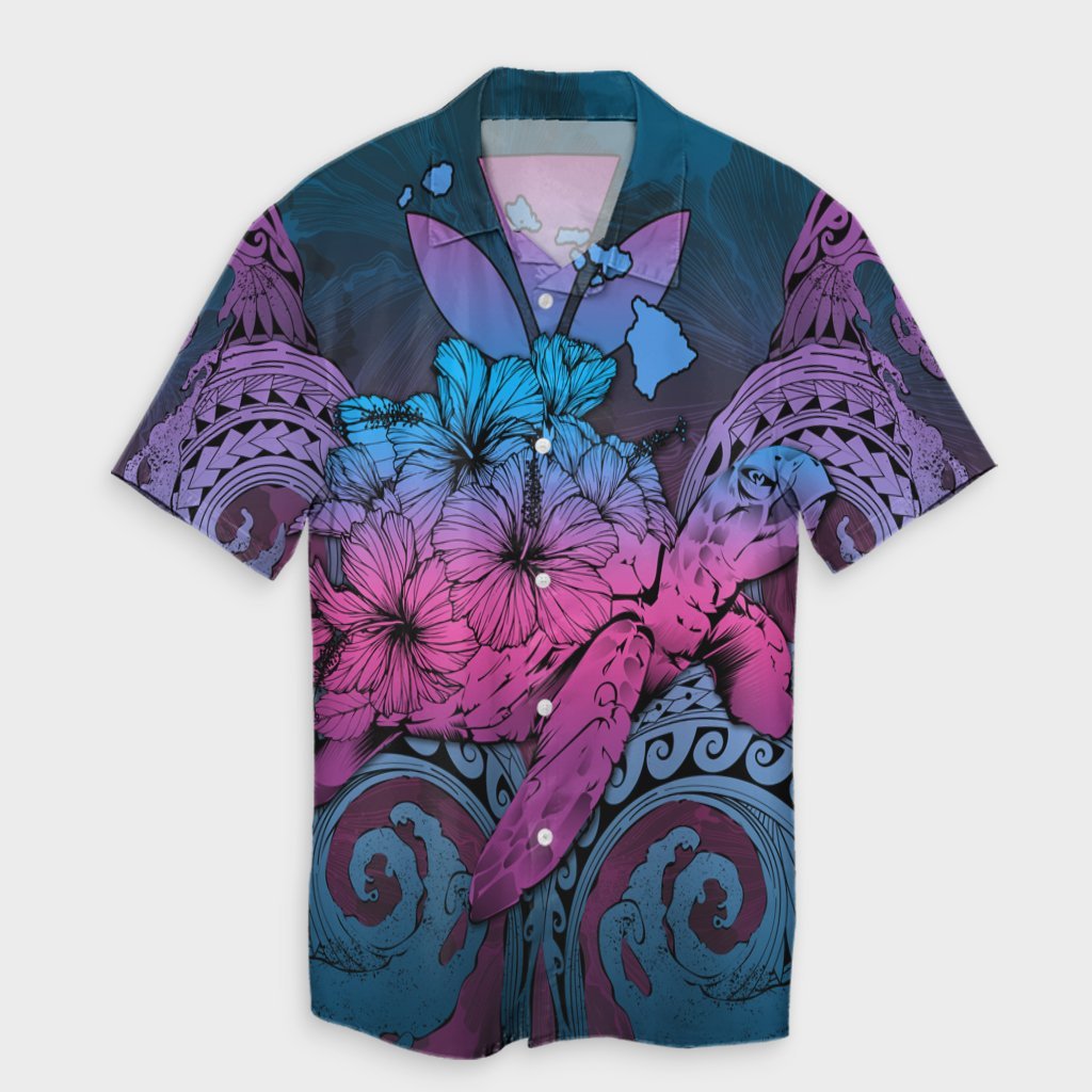 Hawaii Turtle Wave Polynesian Hawaiian Shirt - Hey Style Blue - AH Unisex Black - Polynesian Pride