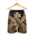 Hawaii Turtle Wave Polynesian Men's Shorts - Hey Style Gold - AH - Polynesian Pride