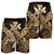 Hawaii Turtle Wave Polynesian Men's Shorts - Hey Style Gold - AH - Polynesian Pride