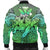 Hawaii Turtle Wave Polynesian Bomber Jacket - Hey Style Green - AH - Polynesian Pride