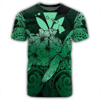 Hawaii Turtle Wave Polynesian T Shirt Hey Style Green Pastel - Polynesian Pride