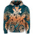 Hawaiian Turtle Wave Polynesian Hoodie Hey Style Orange - Polynesian Pride