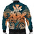 Hawaii Turtle Wave Polynesian Bomber Jacket - Hey Style Orange - AH - Polynesian Pride