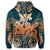 Hawaiian Turtle Wave Polynesian Hoodie Hey Style Orange - Polynesian Pride