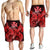 Hawaii Turtle Wave Polynesian Men's Shorts - Hey Style Red - AH - Polynesian Pride