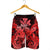 Hawaii Turtle Wave Polynesian Men's Shorts - Hey Style Red - AH - Polynesian Pride