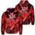 Hawaiian Turtle Wave Polynesian Hoodie Hey Style Red Unisex Art - Polynesian Pride