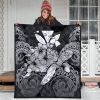 Hawaii Turtle Wave Polynesian Premium Quilts - Hey Style White - AH - Polynesian Pride