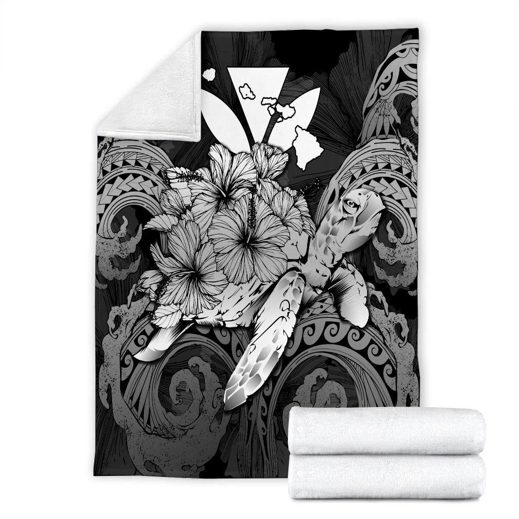 Hawaii Turtle Wave Polynesian Premium Blankets - Hey Style White - AH - Polynesian Pride