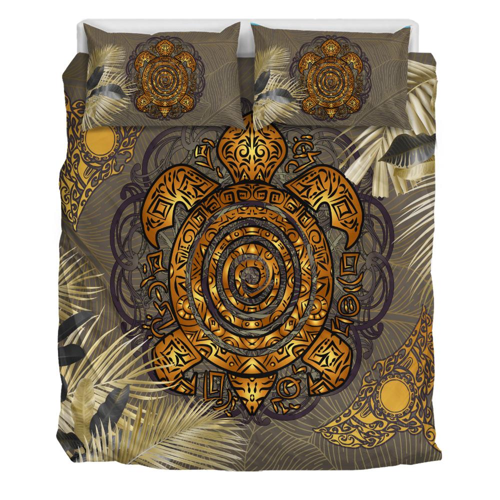Hawaii Turtle Manta Ray Bedding Set - Gold Style - AH - Polynesian Pride