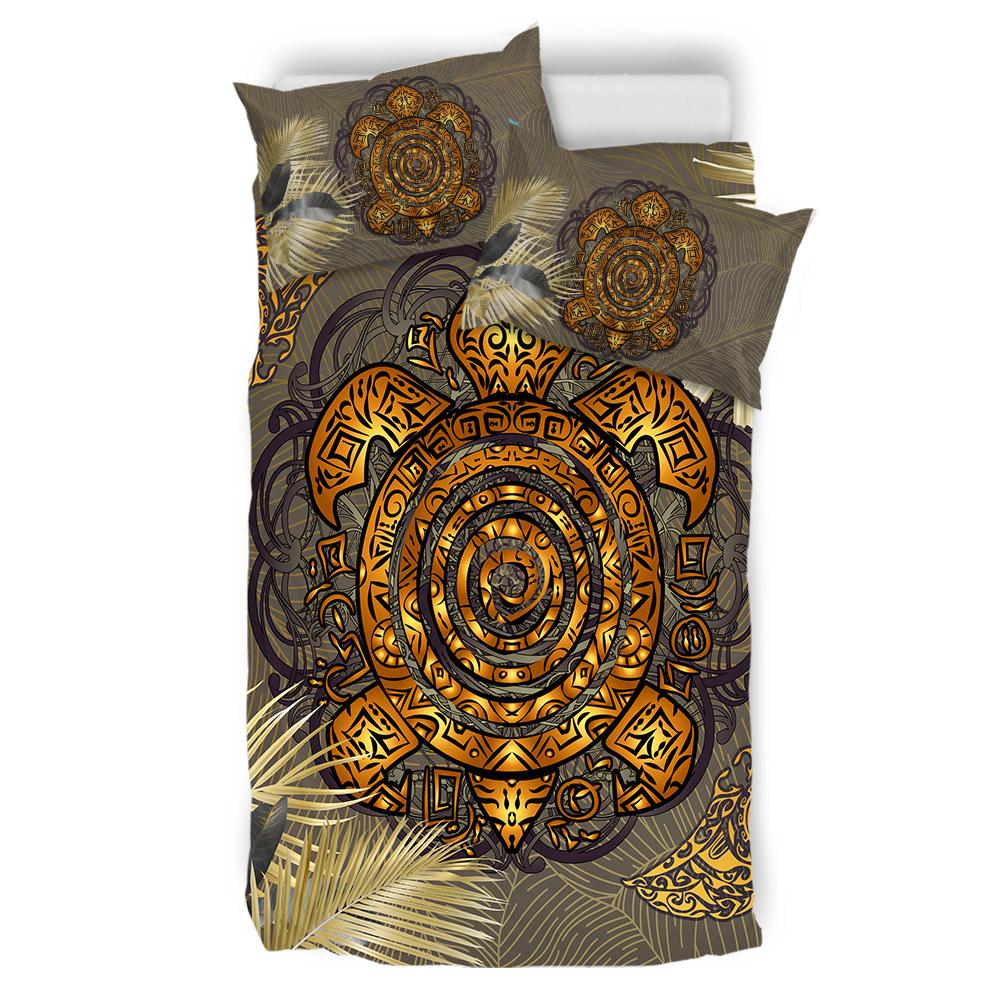 Hawaii Turtle Manta Ray Bedding Set - Gold Style - AH - Polynesian Pride