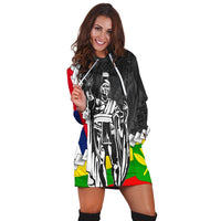 Hawaii Two Flag Kanaka Maoli King Polynesian Hoodie Dress - AH - Polynesian Pride