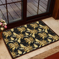 Hawaii Watercolor Flamingos Palm Trees Beautiful Seamless Hawaii Door Mat Door Mat Black - Polynesian Pride