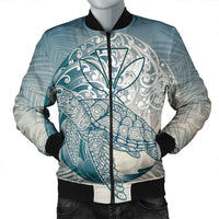 Hawaii Wave Kanaka Turtle Bomber Jacket - AH Black Unisex - Polynesian Pride