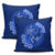 Hawaii Yin Yang Turtle Shark Hibiscus Plumeria Pillow Covers - Blue - AH - Polynesian Pride