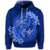 Hawaiian Yin Yang Turtle Shark Hibiscus Plumeria Hoodie Blue - Polynesian Pride