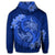 Hawaiian Yin Yang Turtle Shark Hibiscus Plumeria Hoodie Blue - Polynesian Pride