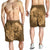 Hawaii Yin Yang Turtle Shark Hibiscus Plumeria Men's Shorts - Gold - AH - Polynesian Pride