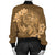 Hawaii Yin Yang Turtle Shark Hibiscus Plumeria Bomber Jacket - Gold - AH - Polynesian Pride