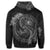 Hawaiian Yin Yang Turtle Shark Hibiscus Plumeria Hoodie Gray - Polynesian Pride