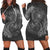 Hawaii Yin Yang Turtle Shark Hibiscus Plumeria Hoodie Dress - Gray - AH Black - Polynesian Pride