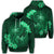 Hawaiian Yin Yang Turtle Shark Hibiscus Plumeria Hoodie Green Unisex Art - Polynesian Pride