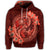 Hawaiian Yin Yang Turtle Shark Hibiscus Plumeria Hoodie Orange - Polynesian Pride