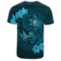 Hawaii Yin Yang Turtle Shark Hibiscus Plumeria T Shirt Pastel - Polynesian Pride