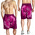 Hawaii Yin Yang Turtle Shark Hibiscus Plumeria Men's Shorts - Pink - AH - Polynesian Pride