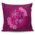 Hawaii Yin Yang Turtle Shark Hibiscus Plumeria Pillow Covers - Pink - AH Pillow Covers Black - Polynesian Pride