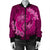 Hawaii Yin Yang Turtle Shark Hibiscus Plumeria Bomber Jacket - Pink - AH - Polynesian Pride