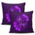 Hawaii Yin Yang Turtle Shark Hibiscus Plumeria Pillow Covers - Purple - AH - Polynesian Pride