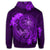 Hawaiian Yin Yang Turtle Shark Hibiscus Plumeria Hoodie Purple - Polynesian Pride