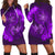 Hawaii Yin Yang Turtle Shark Hibiscus Plumeria Hoodie Dress - Purple - AH Black - Polynesian Pride