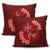 Hawaii Yin Yang Turtle Shark Hibiscus Plumeria Pillow Covers - Red - AH - Polynesian Pride