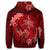 Hawaiian Yin Yang Turtle Shark Hibiscus Plumeria Hoodie Red - Polynesian Pride