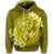 Hawaiian Yin Yang Turtle Shark Hibiscus Plumeria Hoodie Yellow - Polynesian Pride