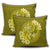 Hawaii Yin Yang Turtle Shark Hibiscus Plumeria Pillow Covers - Yellow - AH - Polynesian Pride